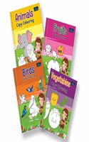 Copy Coloring Book For Kids With 64 Pages (Set of 4) - Animals , Fruits , Birds , Vegetables - 2 years to 6 years Kids