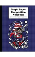Graph Paper Composition Notebook Quad Rule 5x5 Grid Paper - 150 Sheets (Large, 8.5 x 11"): Hockey Kid America