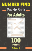 Number find puzzle book for adults. Volume 5