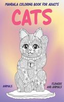 Mandala Coloring Book for Adults Flowers and Animals - Animals - Cats