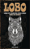 Libro de colorear para niños - Letra grande - Animal del zoológico - Lobo
