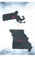 Massachusetts & Missouri: Long Distance Out of State Notebook - Blank Lines