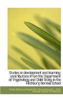Studies in Development and Learning; Contributions from the Department of Psychology and Child Study