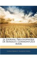 Le Journal Philosophique de Berkeley: Commonplace Book