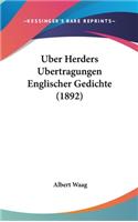 Uber Herders Ubertragungen Englischer Gedichte (1892)