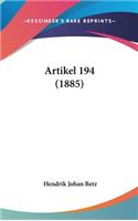Artikel 194 (1885)