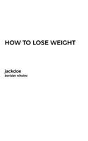 How to Lose Weight