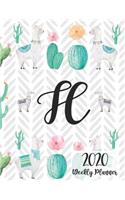 2020 Weekly Planner Monogram Letter H