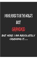 I Never Asked To Be The World's Best Grandkid But Here I Am Absolutely Crushing It, Appreciation Gift: 6x9, 120 Pages, Lined Notebook, Journal, Or Diary
