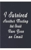 I Survived Another Meeting that Should Have Been an Email (Quote Journal, Funny Book of Quotes, Coffee Table Books)
