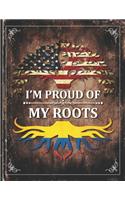 Im Proud of My Roots: Vintage Colombia and American Flag Personalized Gift for Coworker Friend Undated Planner Daily Weekly Monthly Calendar Organizer Journal