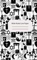 Religious Art Inspirational, Motivational and Spiritual Theme Wide Ruled Line Paper