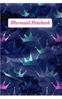 Mermaid Notebook: Navy Teal Pink Crowns Mermaid Journal - Women's Journal - Girls Notebook - Kids Notebook - Mermaid Gifts - Fun Journal - Mermaid Diary - Teen Notebo