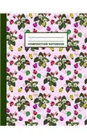 Composition Notebook: Lady Bugs Pattern Cover Design - Wide Ruled - 120 Blank Lined Pages - 8.5" X 11" - Matte Finished Soft Cover