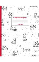 Composition Book: with 5x5 Graph Paper - Cute Playful Dogs