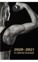 2020 - 2021 18 Month Planner: Fit Female Workout Strength - January 2020 - June 2021 - Daily Organizer Calendar Agenda - 6x9 - Work, Travel, School Home - Monthly Yearly Views - 