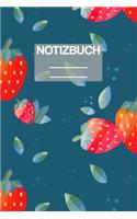 Notizbuch A5 Muster Zeichnung Erdbeeren Strawberry: - 111 Seiten - EXTRA Kalender 2020 - Einzigartig - Kariert - Karo - Raster - Geschenk - Geschenkidee