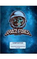 Composition Notebook Space Force: Astronaut Skull Universe Design College Ruled 7.44 X 9.69 200 Pages-100 Sheets
