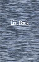 List Book: Blank with Numbered Pages, Memo Book, 5x8, 104 Pages