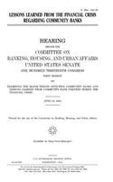 Lessons learned from the financial crisis regarding community banks