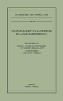 Johannes Geiler Von Kaysersberg, Die Augsburger Predigten
