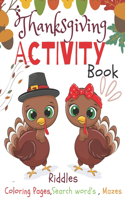 Thanksgiving Activity Book