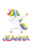 Jeanna: Jeanna 6x9 Journal Notebook Dabbing Unicorn Rainbow