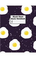 Blank Sheet Music Notebook: Easy Blank Staff Manuscript Book Large 8.5 X 11 Inches Musician Paper Wide 12 Staves Per Page for Piano, Flute, Violin, Guitar, Trumpet, Drums, Cell