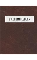 6 Column Ledger: Accounting Book for Bookkeeping and Expense Tracking - 120 Pages, 8.5 x 11 - Leather Print Cover