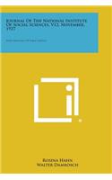 Journal of the National Institute of Social Sciences, V12, November, 1927