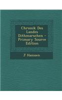 Chronik Des Landes Dithmarschen
