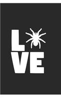 Love tarantulas - black cover: tarantula journal; 100 6 x 9" lined pages