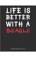 Life is Better With A Beagle Monthly Planner 2020-2021