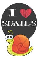 I Heart Snails: A Cute Snail Lovers Journal / Notebook / Diary Perfect for Birthday Present or Christmas Gift Great for kids, Teens or Students(6x9 - 110 Blank Line