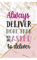 Always Deliver More Than You Are Asked To Deliver