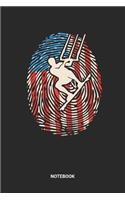 Notebook: USA Kite Board Themed Notebook (6x9 inches) with Blank Pages ideal as a Red White Blue fingerprint American Flag Journal. Perfect as a Kite Boarding