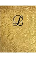 L: Personal Initial "L", Notebook, 8.5x11 Inches, Lined