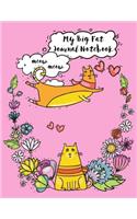 My Big Fat Journal Notebook For Cat Lovers Funny Flying Cartoon Cat 7: Jumbo Sized Ruled Notebook Journal - 300 Plus Lined and Numbered Pages With Index For Journaling, Writing, Planning and Doodling In Large 8.5 by 11 (42 Jumbo Lined Journal Series 3)
