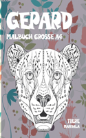 Malbuch Grosse A4 - Mandala - Tier - Gepard