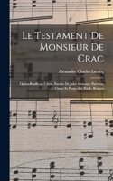 testament de monsieur De Crac; opéra-bouffe en 1 acte. Paroles de Jules Moinaux. Partition chant et piano arr. par L. Roques