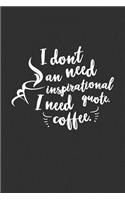I Don't Need An Inspirational Quote I Need Coffee