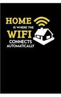 Home Is Where The Wifi Connects Automatically: 120 Pages I 6x9 I Graph Paper 4x4 I Funny Computer Programmer & Gaming Gifts for Geeks