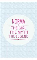 Norma the Girl the Myth the Legend: First Name Funny Sayings Personalized Customized Names Gift Birthday Girl Women Mother's Day Notebook Journal