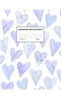 Handwriting Practice Sheets: Cute Blank Lined Paper Notebook for Writing Exercise and Cursive Worksheets - Perfect Workbook for Preschool, Kindergarten, 1st, 2nd, 3rd and 4th Gr