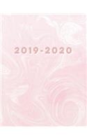 2019-2020: Daily, Weekly & Monthly Academic Planner Organizer with Inspirational Quotes & Hourly Class Schedule Semester Calendars Rose Blush Pink Marble Cover