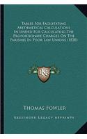Tables for Facilitating Arithmetical Calculations Intended for Calculating the Proportionate Charges on the Parishes in Poor Law Unions (1838)