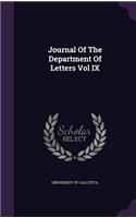 Journal Of The Department Of Letters Vol IX