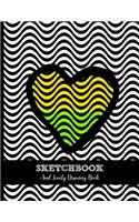 Sketchbook and Lovely Drawing Book (Wavy Heart)