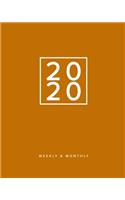 2020 Weekly & Monthly: Solid Orange 2020 Planner