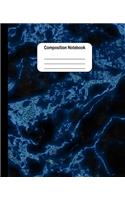 Composition Notebook: Blue Black Marble: College Ruled Blank Lined Cute Notebooks for Girls Women Teens Kids School Writing Notes Journal (7.5 x 9.25 in)